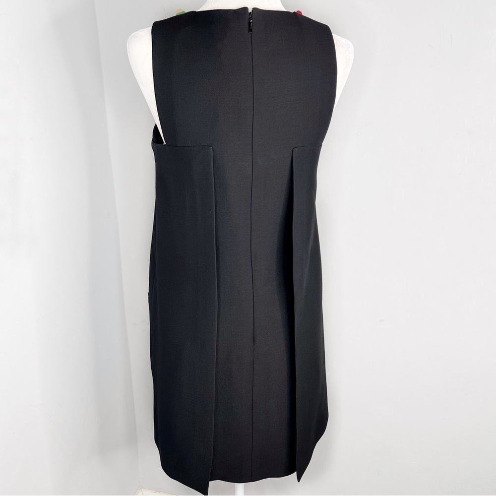 NWT Fendi Monster Eyes Embellished Black Leather Wool Cocktail Dress 42 6 - Picture 4 of 15